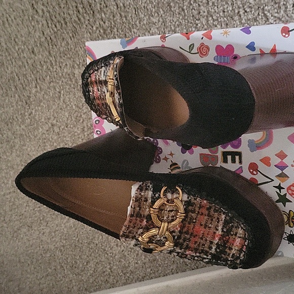 NWT SAM Elderqm Chic Black and Brown Women's Tweed/CorduroyLoafers - Picture 5 of 5